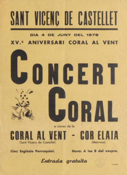 XVè aniversari Coral al Vent : Concert coral
