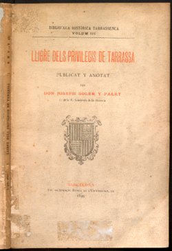 Llibre dels privilegis de Tarrassa
