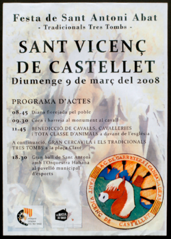Festa de Sant Antoni Abat : tradicionals Tres Tombs : Sant Vicenç de Castellet : diumenge 9 de març del 2008