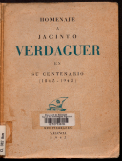 Homenaje a Jacinto Verdaguer en su centenario 1845-1945