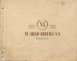 XL aniversario, 1904-1944 Abad Ribera S. A., Tarrasa