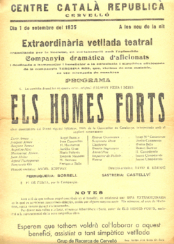 Centre Català Republicà, Cervelló : dia 1 de setembre del 1935 ... : extraordinària vetllada teatral ...