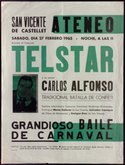 Actuará el conjunto Telstar y su cantor Carlos Alfonso