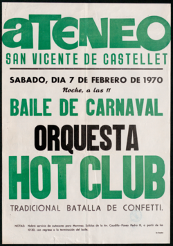 Baile de carnaval : orquesta Hot Club, tradicional batalla de confetti