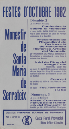 Festes d'octubre 1982 : monestir de Santa Maria de Serrateix