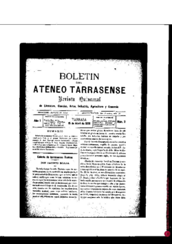 Boletín del Ateneo Tarrasense