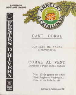 Cant coral : concert de Nadal a càrrec de la Coral al Vent
