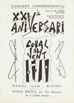 Concert commemoratiu XXVè aniversari Coral al Vent : nadal, llum i misteri