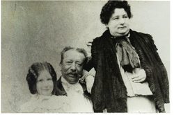 Joaquim de Miró, la seva dona Rosa Rosés i la seva filla Hortènsia
