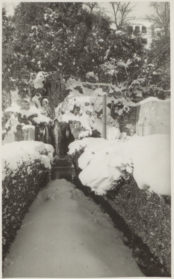 El recinte del Jardí durant la gran nevada de 1962