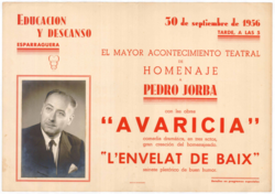 Educación y Descanso : Esparraguera : 30 de septiembre ... el mayor acontecimineto teatral de homenaje a Pedro Jorba ...
