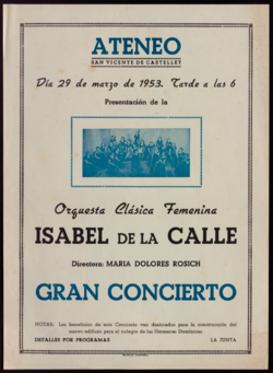 Presentación de la orquesta clásica femenina Isabel de la Calle