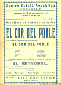 Centre Català Republicà, Cervelló : diumenge, dia 10 de novembre del 1935 ... : grandiosa solemnitat artística ...