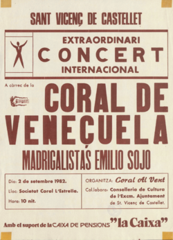 Extraordinari concert internacional : a càrrec de la coral de Veneçuela Madrigalistas Emilio Sojo