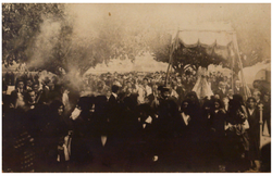 Processó de rogativa per la grip de l'any 1918. Imatge de la Verge del Vinyet