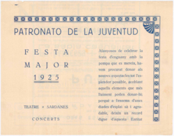 Patronato de la Juventud : festa major 1925 ...