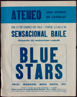 Sensacional baile : actuación del modernísimo conjunto Blue stars