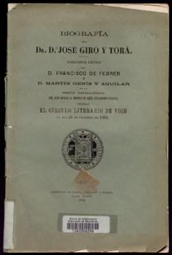 Biografía del Dr. D. José Giró y Torá