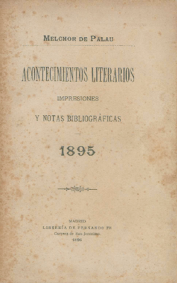 Acontecimientos literarios : impresiones y notas bibliogràficas: 1895