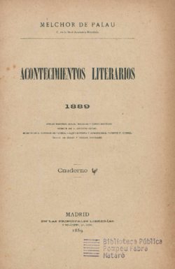 Acontecimientos literarios 1889