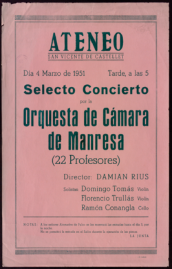 Selecto concierto por la orquesta de cámara de Manresa